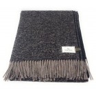 100% Wool Blanket/Throw/Rug Charcoal & Grey Herringbone Design